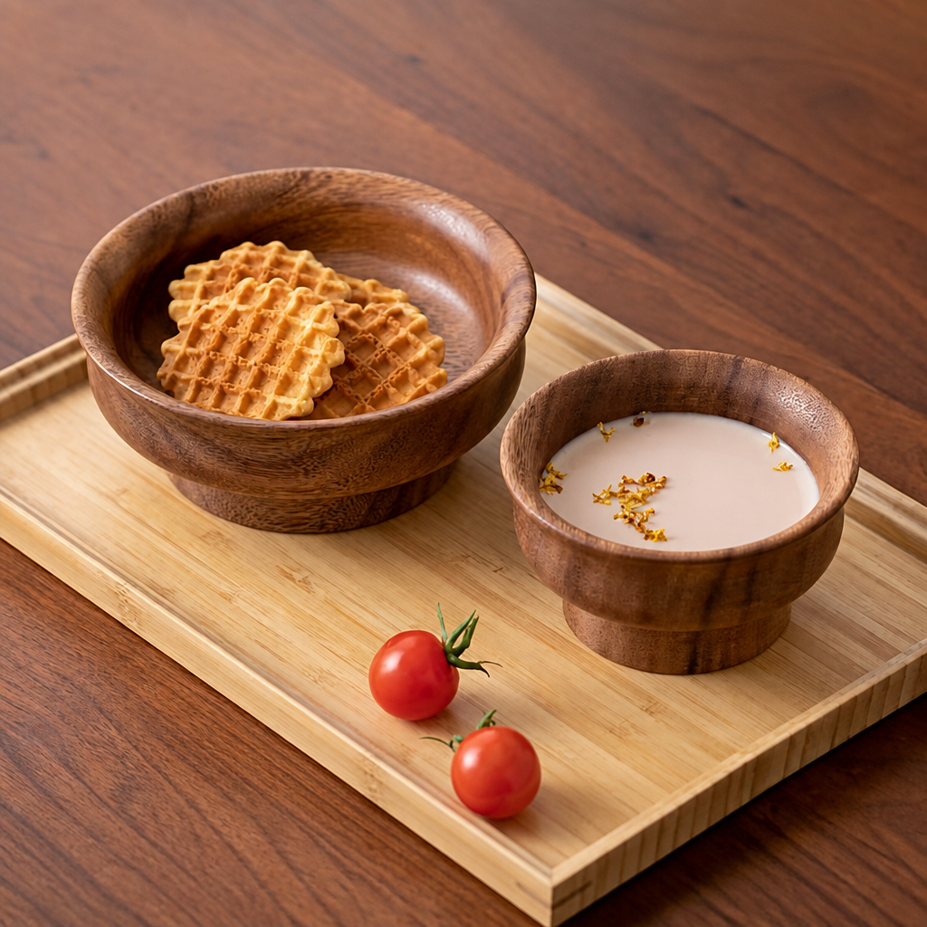Walnut Wood Serving Bowl – Small & Large Decorative Snack Dish