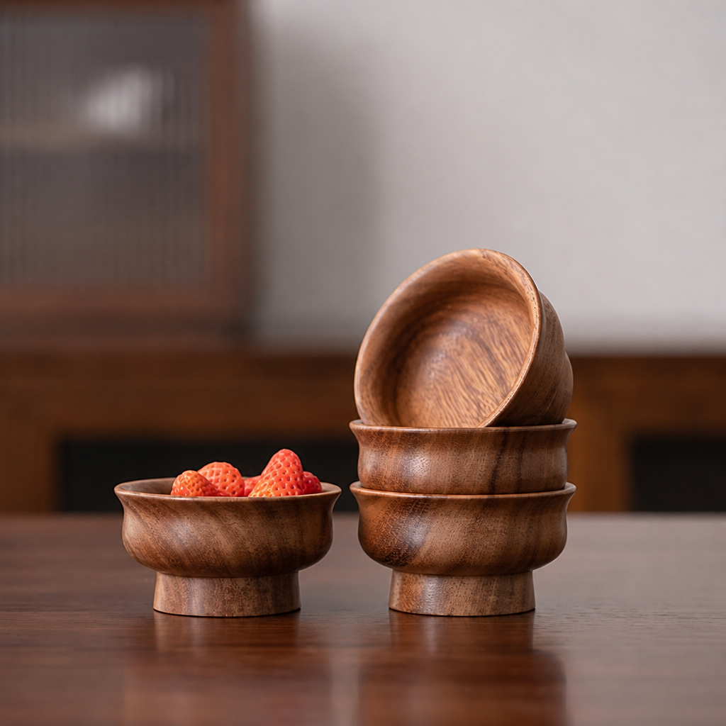 Walnut Wood Serving Bowl – Small & Large Decorative Snack Dish