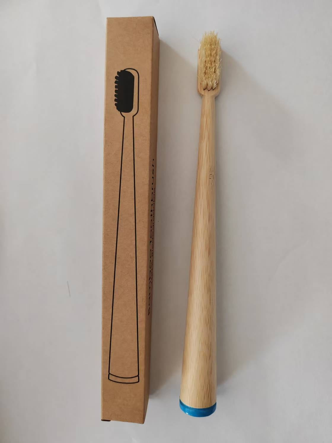 Natural Bamboo Toothbrush – Soft Bristles, Eco-Friendly Wooden Handle, Color-Coded Base