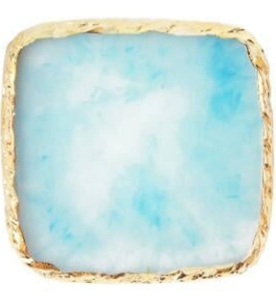 Gold Rim Agate Resin Palette – Nail Art Mixing and Display Board