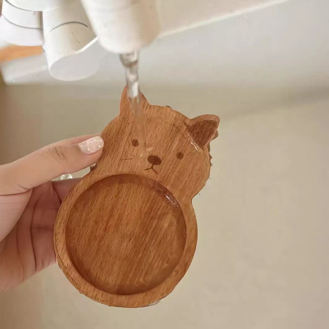 Beech Wood Animal Sauce Dish Wooden Dipping Plate