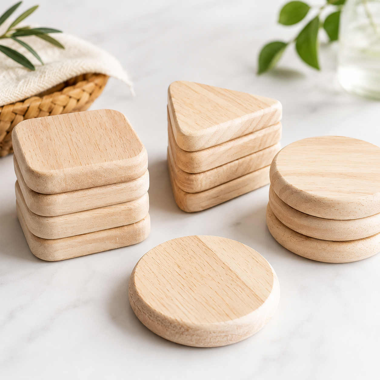 Wooden Cup Coaster, Heat-Resistant Mug and Coffee Mat