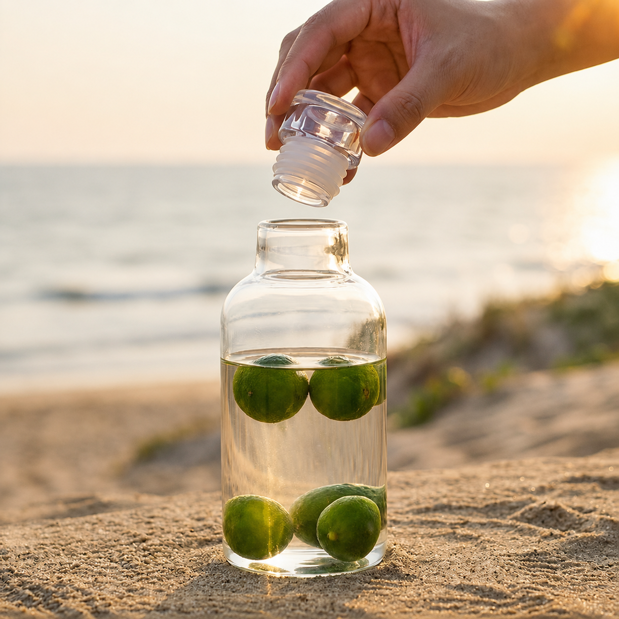 High Borosilicate Glass Water Bottle With Time Markings – Airtight Leakproof Clear Glass Drinks Bottle