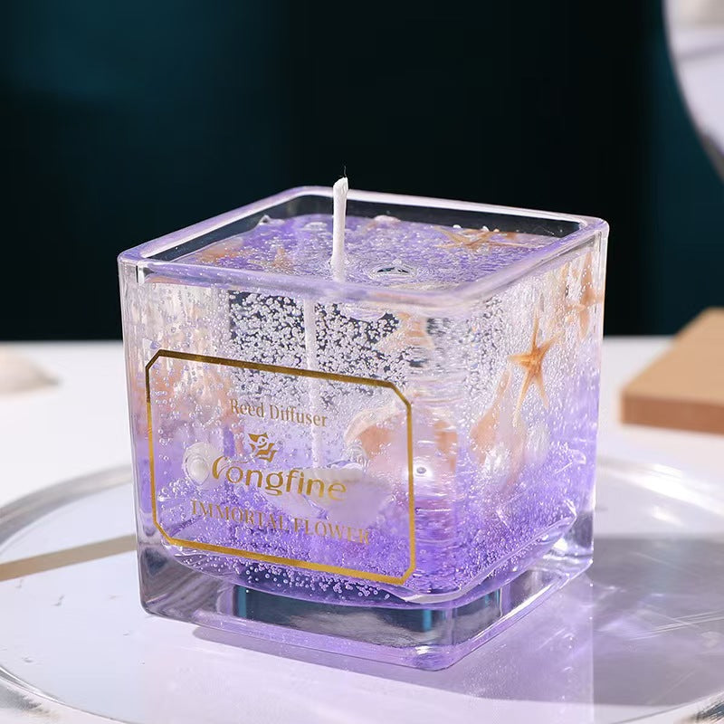Clear Glass Jelly Wax Scented Candle for Home Decor