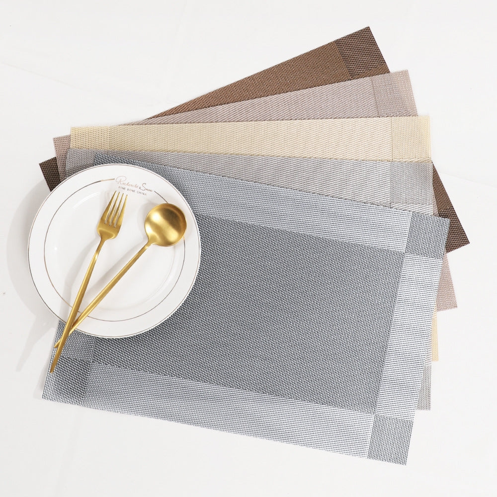 Eco-Friendly PVC Woven Placemats, Reusable Heat Resistant Non-Slip Dining Table Mats