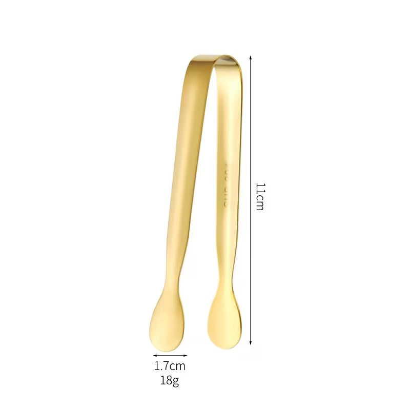 Stainless Steel Sugar Tongs, Mini Ice Cube Serving Tongs for Coffee & Tea Bar