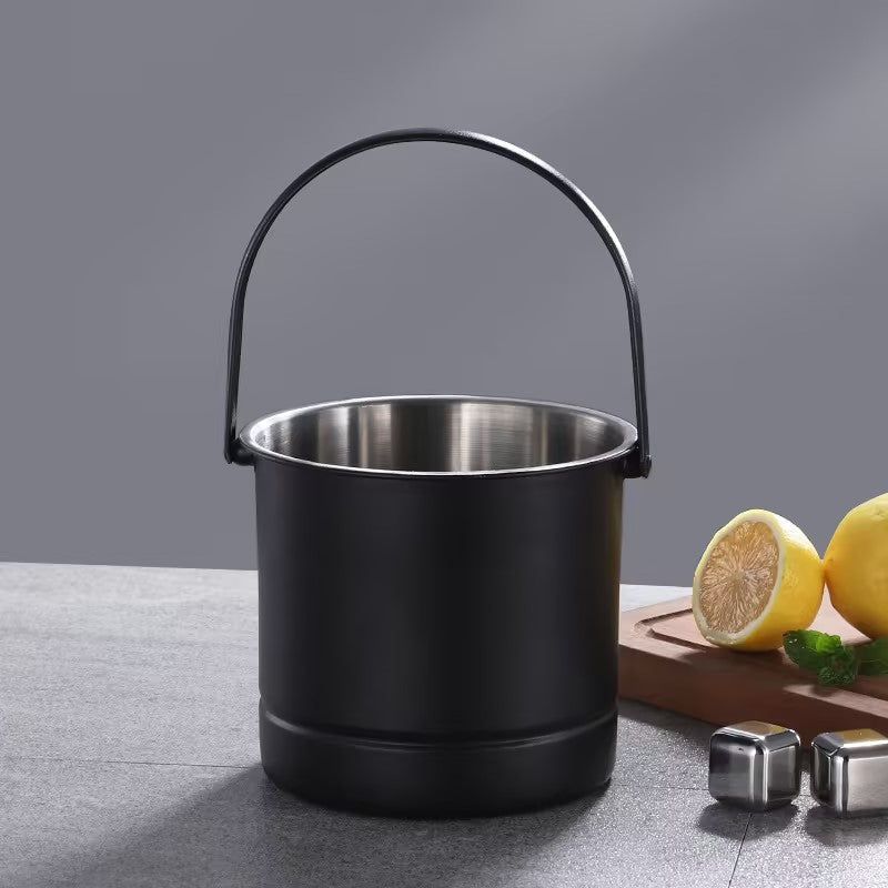 1.6L Stainless Steel Ice Bucket with Strainer & Handle