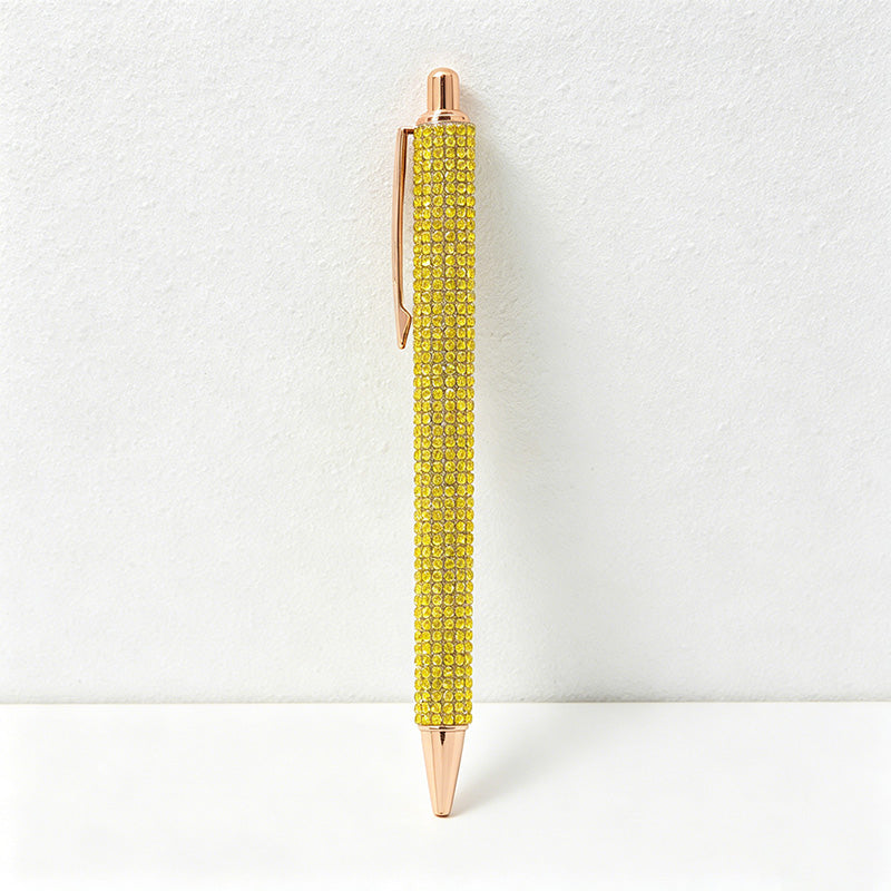 Bling Bling Rhinestone Retractable Ballpoint Pen – Luxury Metal Gift Pen for Office, School & Wedding