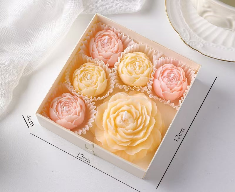 Peony Flower Scented Candle Set