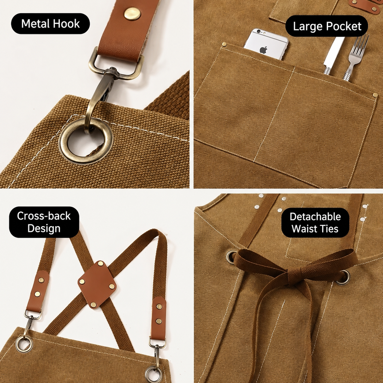 Thick Canvas Waterproof Oil-Resistant Work Denim Apron