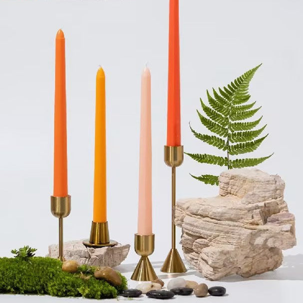 10” Colored Taper Candles, Smokeless Paraffin, 25cm – Set of 4