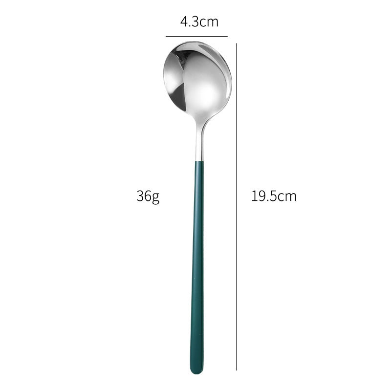 Stainless Steel Long Handle Spoon – Modern Dessert & Tableware Serving Spoon