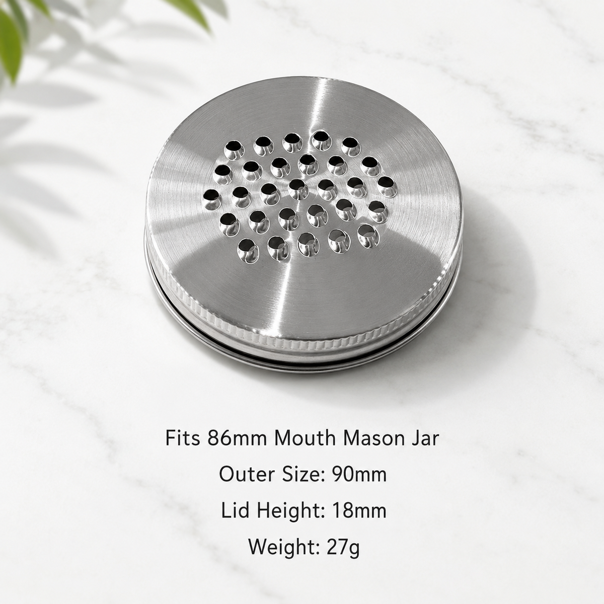 304 Stainless Steel Grater Lid for Mason Jars – Narrow Mouth Shredding & Slicing Cover for Kitchen Storage