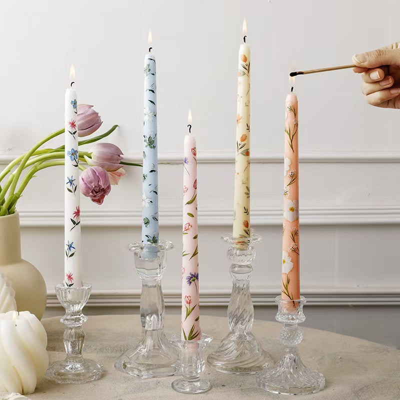 25cm Printed Taper Candles – Set of 2