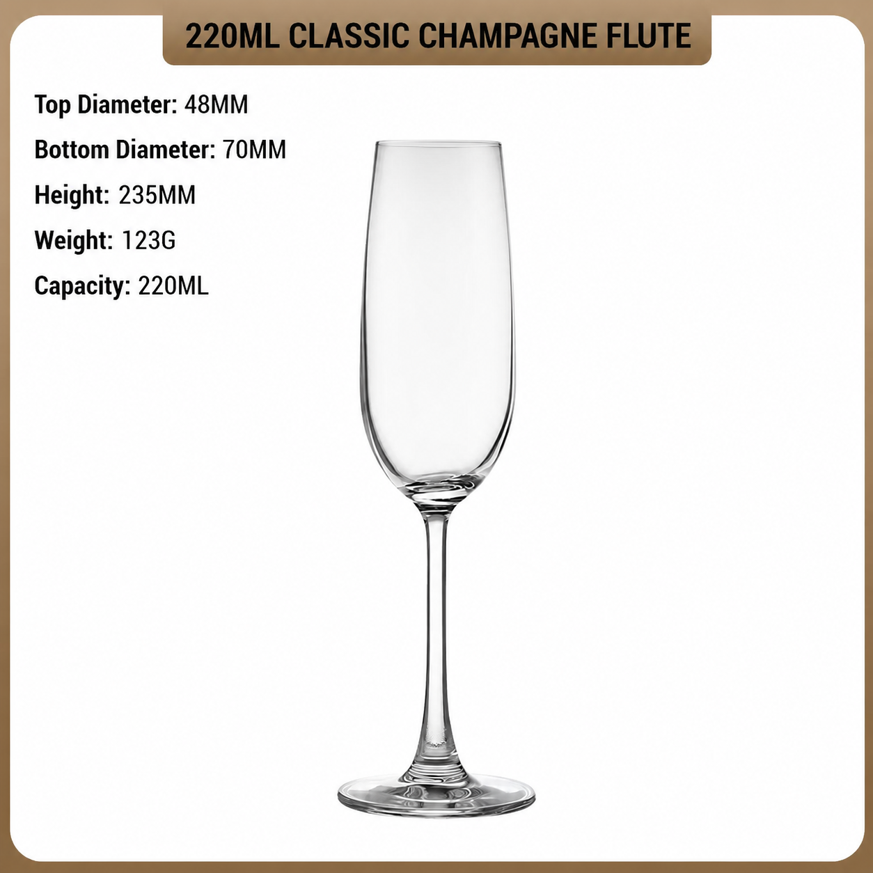 Diamond Stem 220ml Champagne Flute
