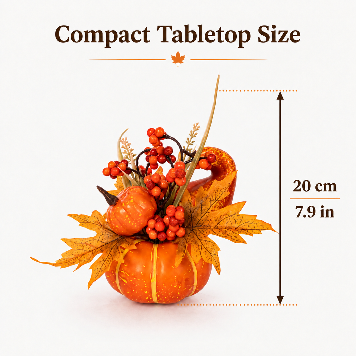 Fall Pumpkin Floral Centerpiece – Autumn Sunflower Table Decor for Thanksgiving, Harvest, Mantel and Entryway