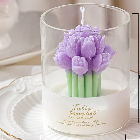 Tulip Bouquet Scented Candle Cup