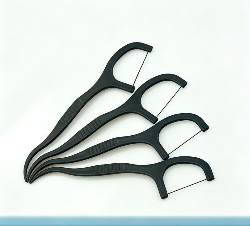 Biodegradable Bamboo Charcoal Floss Picks – 50 Picks per Bag Eco-Friendly Dental Floss