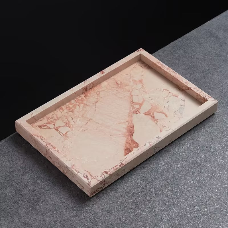 Premium Natural Marble Vanity Tray – Elegant Storage & Display Organizer