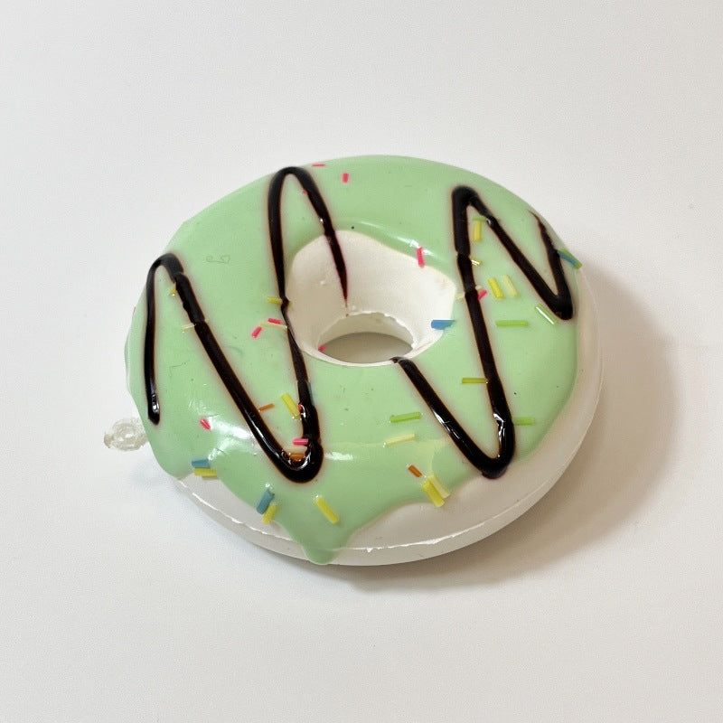 8cm Donut Bread Squishy Toy – Slow Rising PU Stress Relief Keychain & Decor