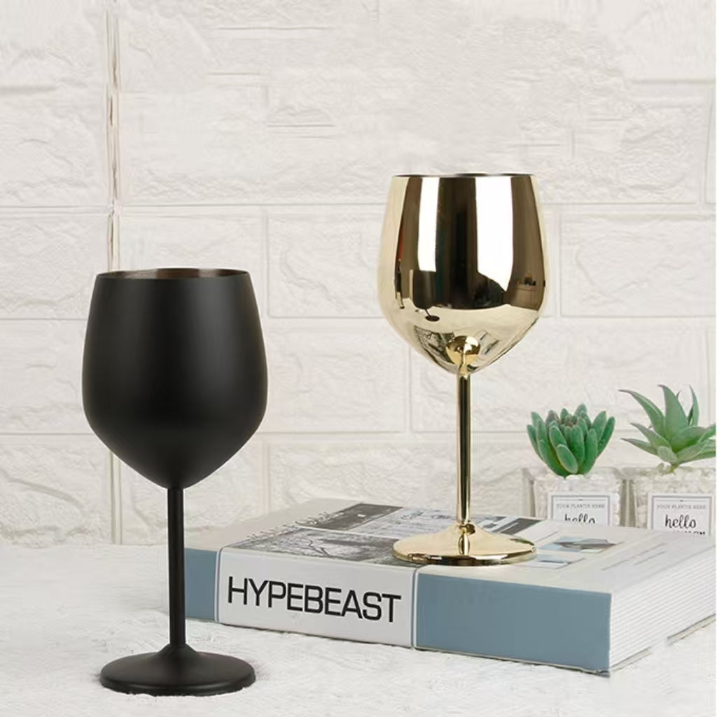 500ml Stainless Steel Wine Glass with Stem