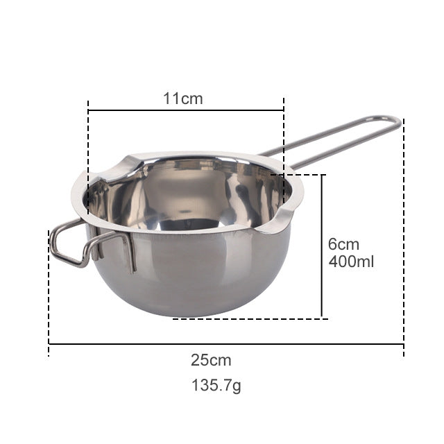 Stainless Steel Cheese Melting Pot – Mini Butter Warmer Sauce Pan with Long Handle for Kitchen Cooking