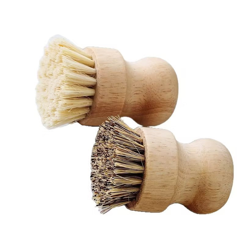 Wooden Palm Dish Brush – Natural Fiber Kitchen Scrubber