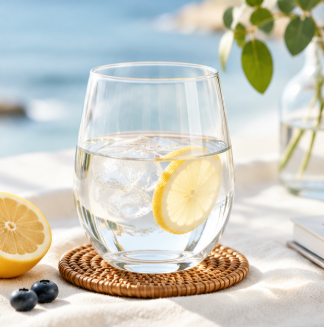 Crystal Clear Stemless Wine Glass – 416ml Modern Drinking Tumbler