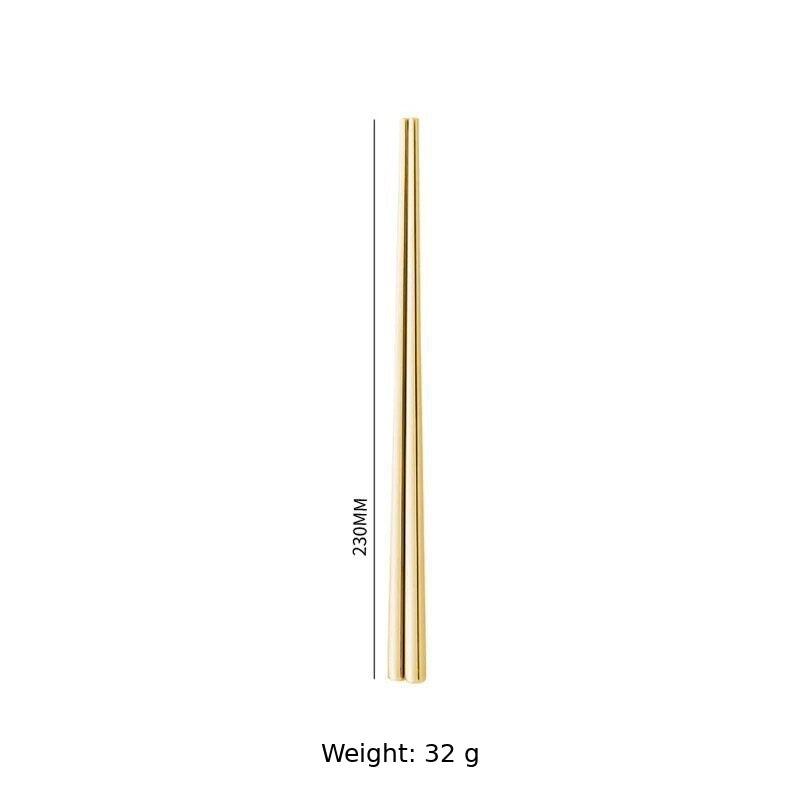 304 Stainless Steel Tapered Chopsticks, Mirror Polished Metal Dining Chopsticks