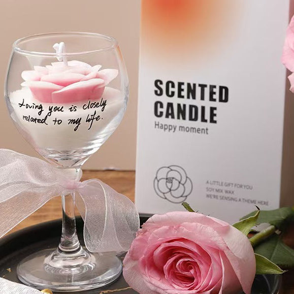 Stemmed Glass Soy Wax Candle Gift Set