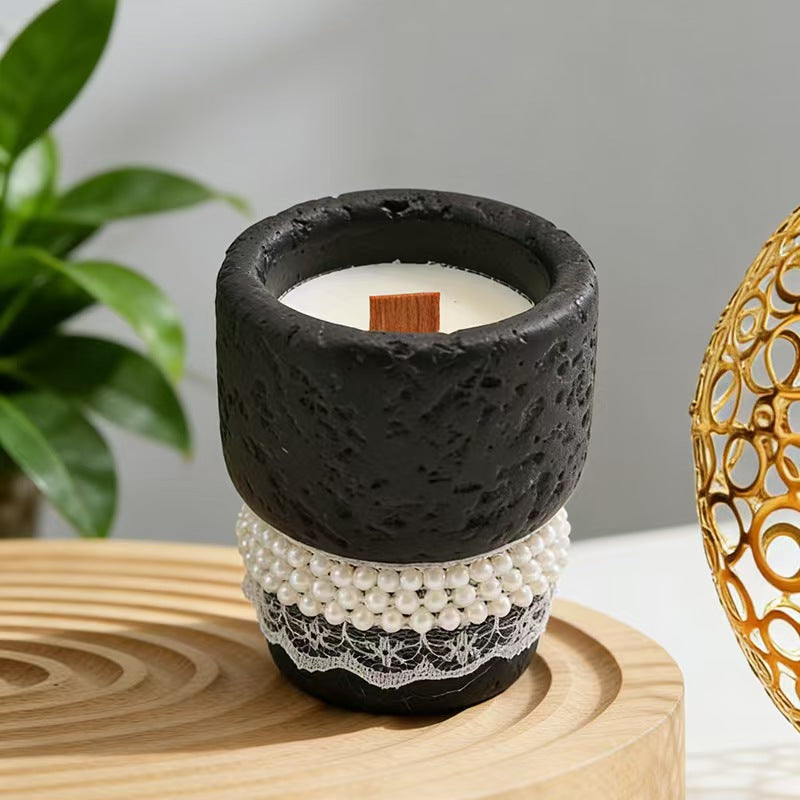Plaster Cup Scented Candle – Smokeless Bedroom Decor