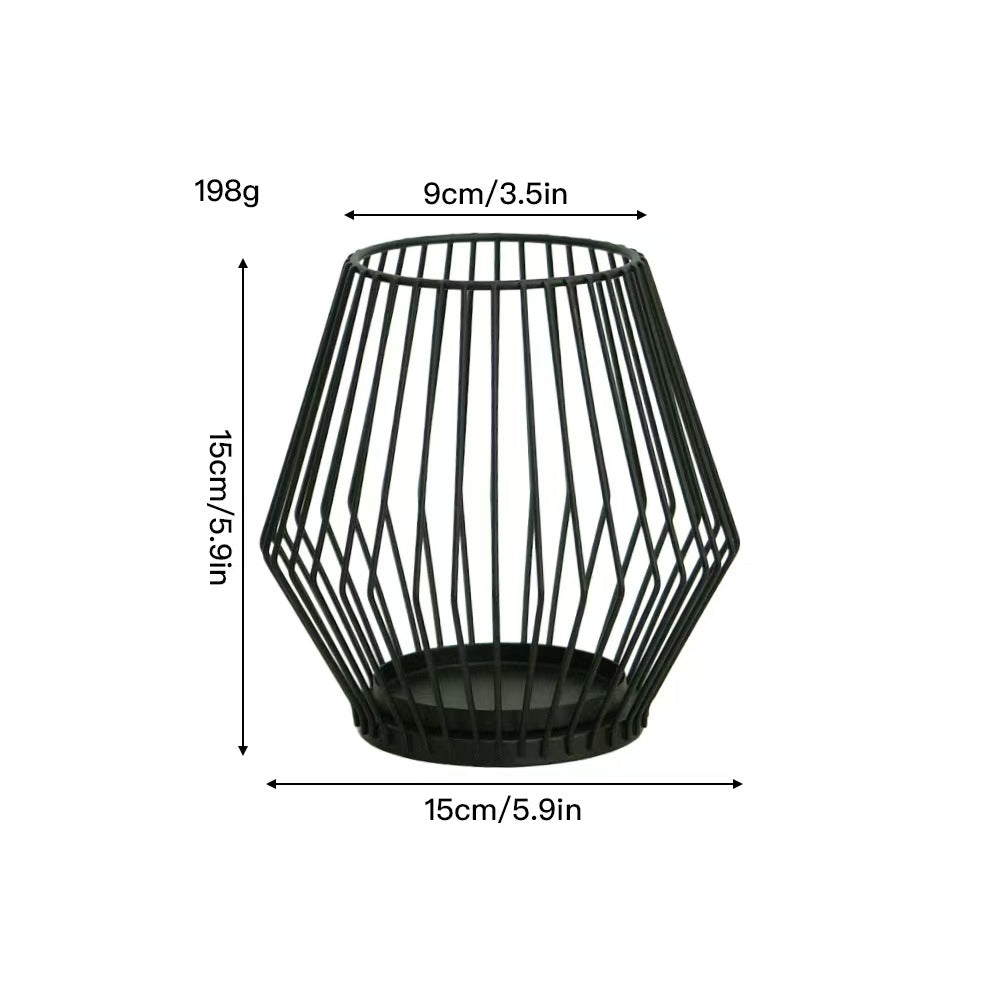 Lantern Style Metal Candleholder, Ambient Iron Decor