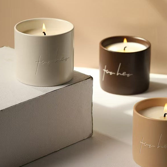 Ceramic Cup Soy Wax Scented Candle