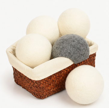 Natural Wool Dryer Balls – Reusable Laundry Balls for Static Reduction, Softening & Faster Drying (6-7 cm, Set of 6/8)