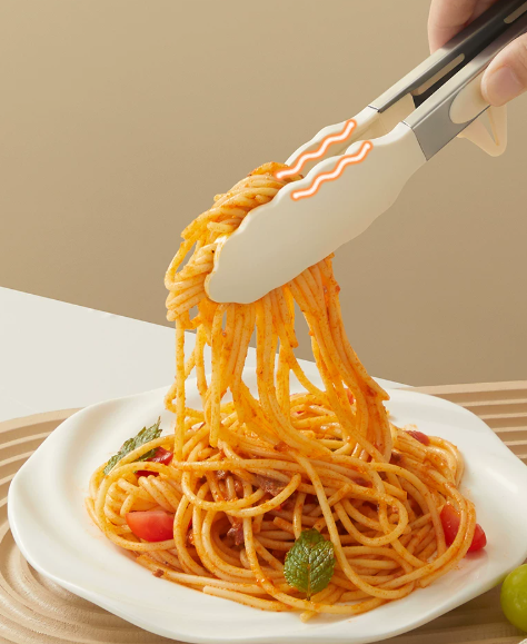 Silicone Kitchen Tongs – 27cm Food Grade Cooking Tongs with Standing Feet