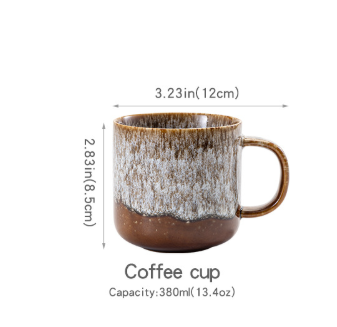 220ml Ceramic Coffee Mug – Reactive Glaze Stoneware Cup with Handle for Coffee, Tea, Latte, Café, Restaurant & Home Drinkware