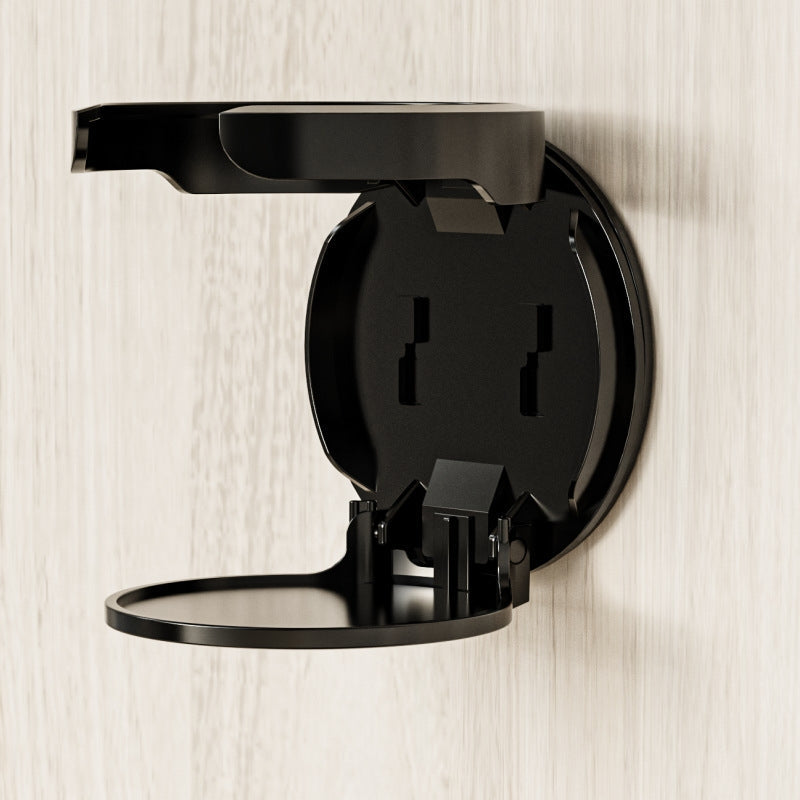Foldable Wall Mount Cup Holder, Self-Adhesive Punch-Free Water Coffee Cup Storage Rack