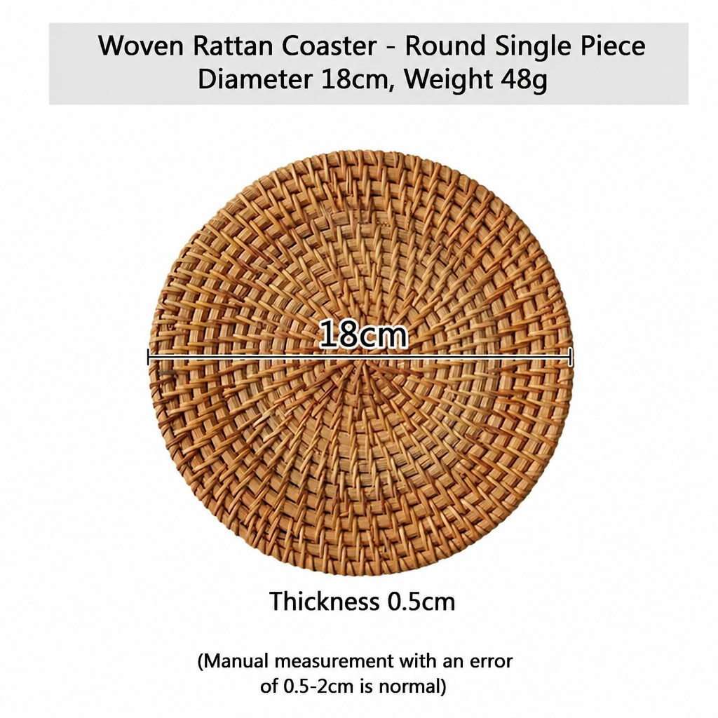 Woven Seagrass Table Mat – Round Natural Placemat Heat Resistant Trivet Non-Slip Rustic Dining Decor