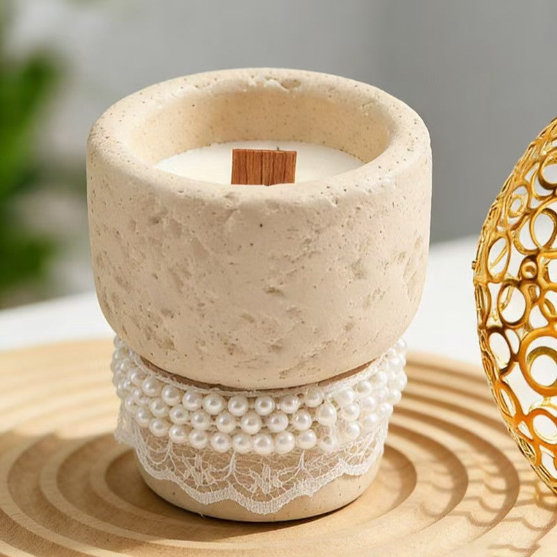 Plaster Cup Scented Candle – Smokeless Bedroom Decor