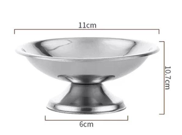 Stainless Steel Pedestal Dessert Cup, Round Footed Ice Cream Bowl for Bar and Cafe