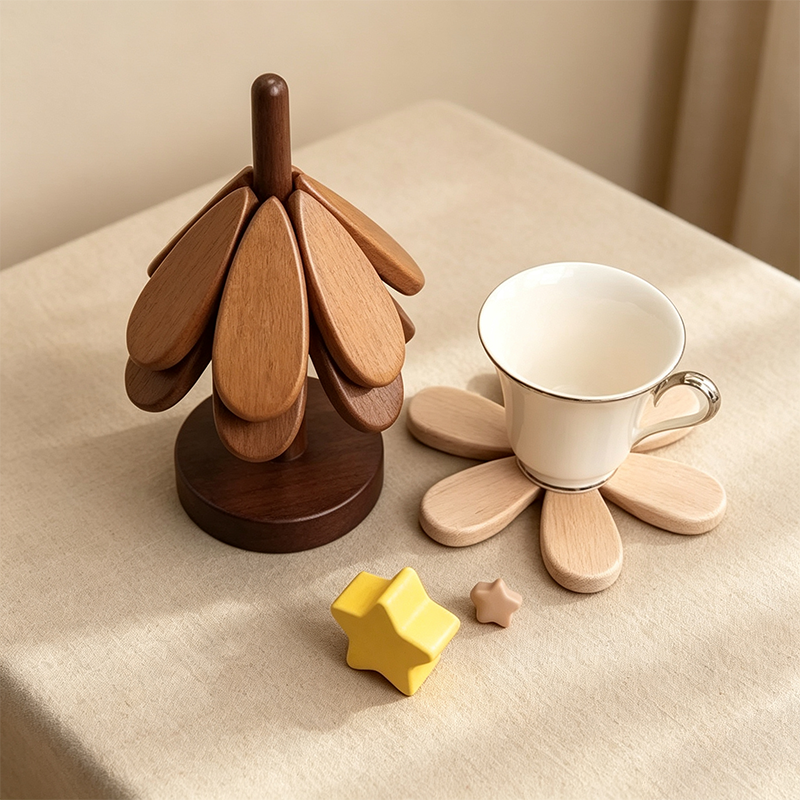 Wooden Tree Trivet – 2-in-1 Foldable Pot Holder & Table Decor