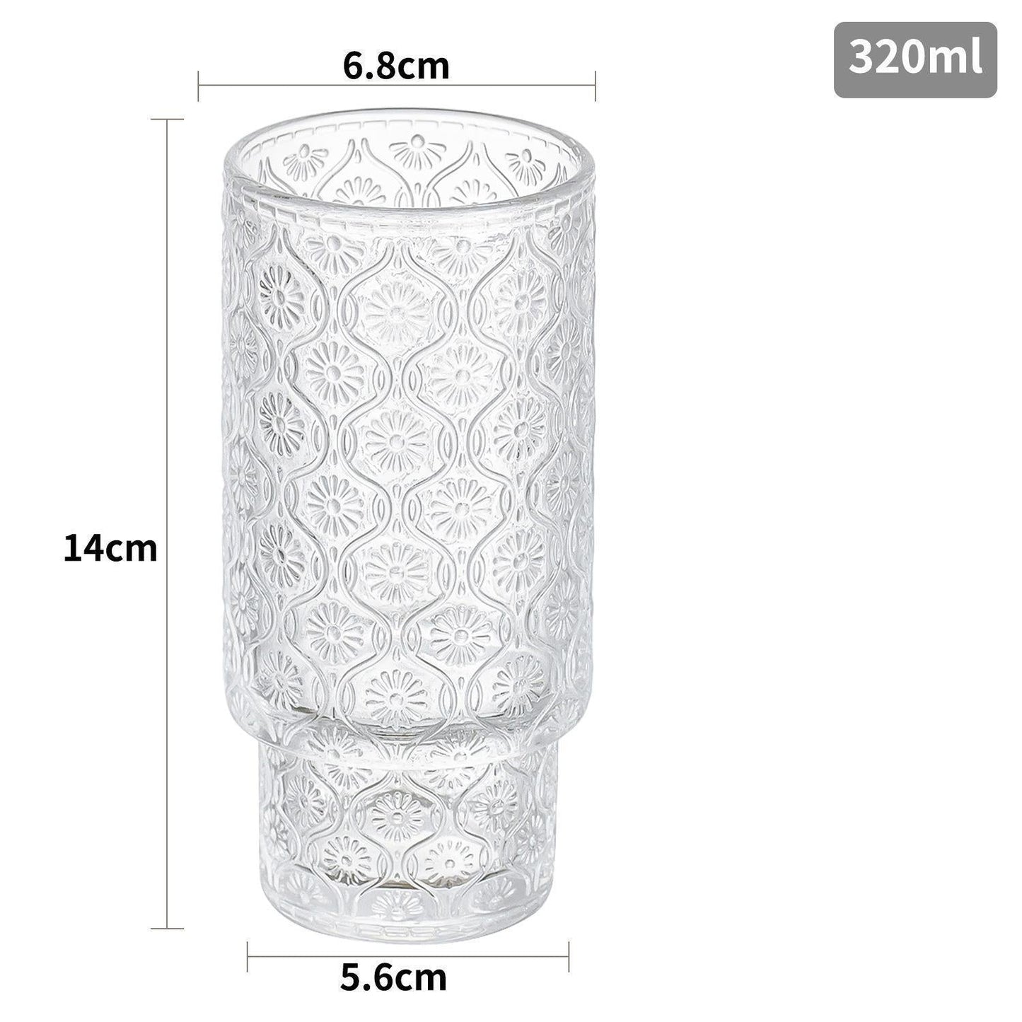 11oz Ribbed Stackable Glass Tumbler – Vintage Coffee, Juice & Whiskey Glass