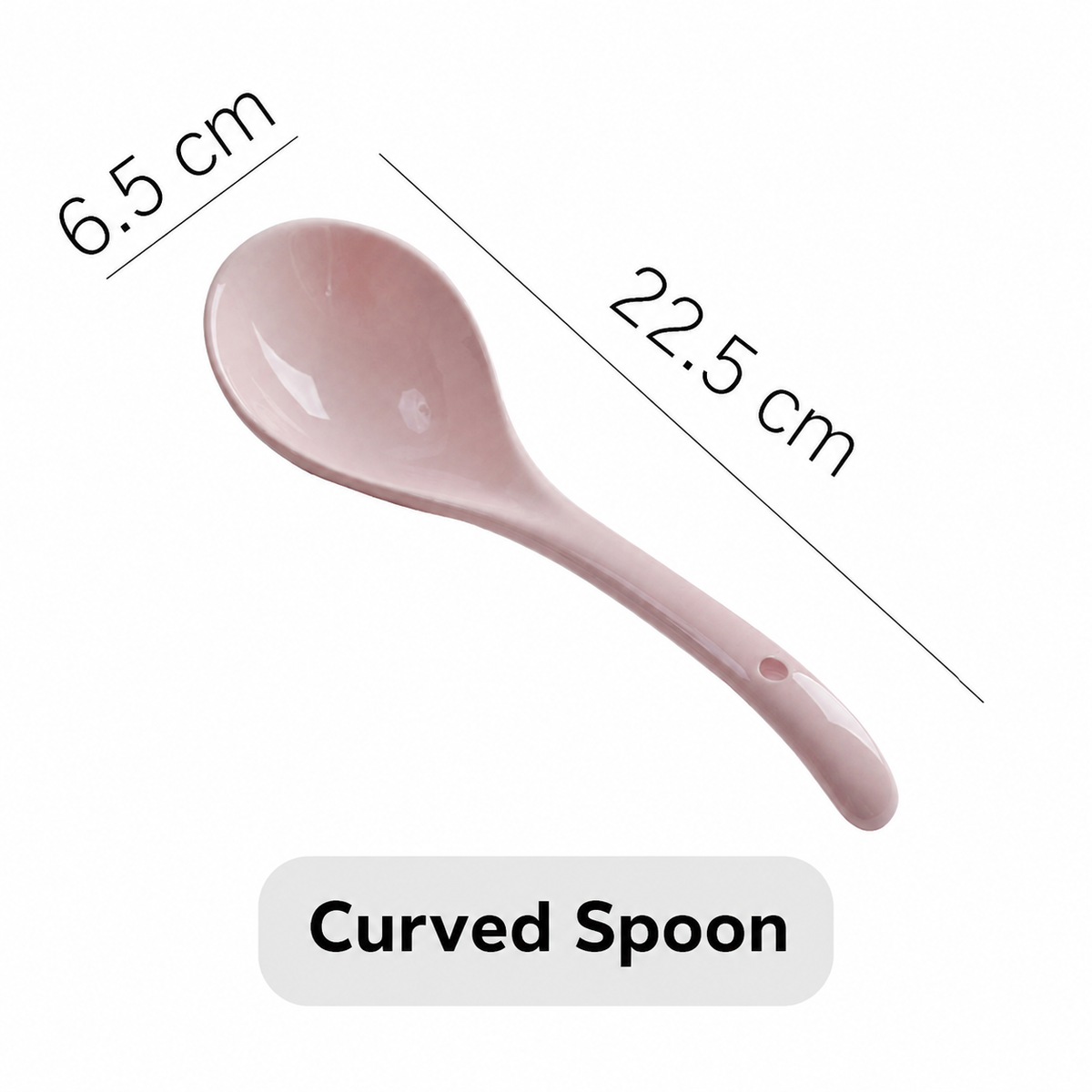 Ceramic Curved Spoon – Smooth Serving Spoon for Kitchen, Dining & Tableware
