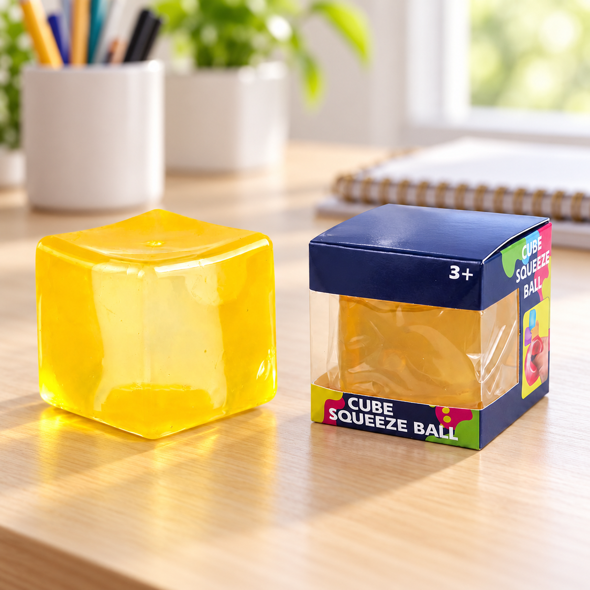 Colorful Cube Squeeze Ball – Soft Sensory Stress Relief Fidget Toy