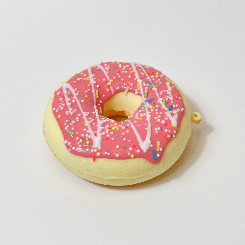 8cm Donut Bread Squishy Toy – Slow Rising PU Stress Relief Keychain & Decor