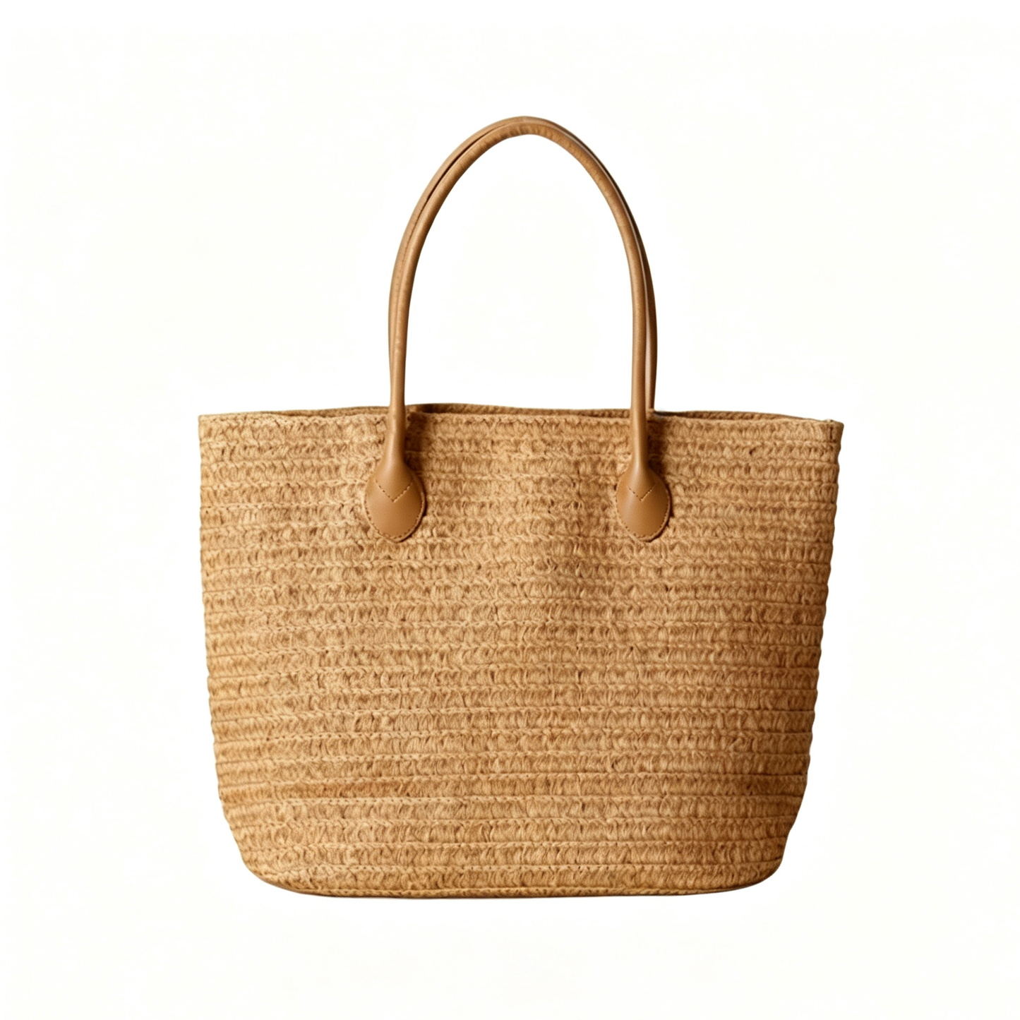 Small Woven Straw Bag – Paper Fiber Mini Handbag with Soft Peach Skin Lining