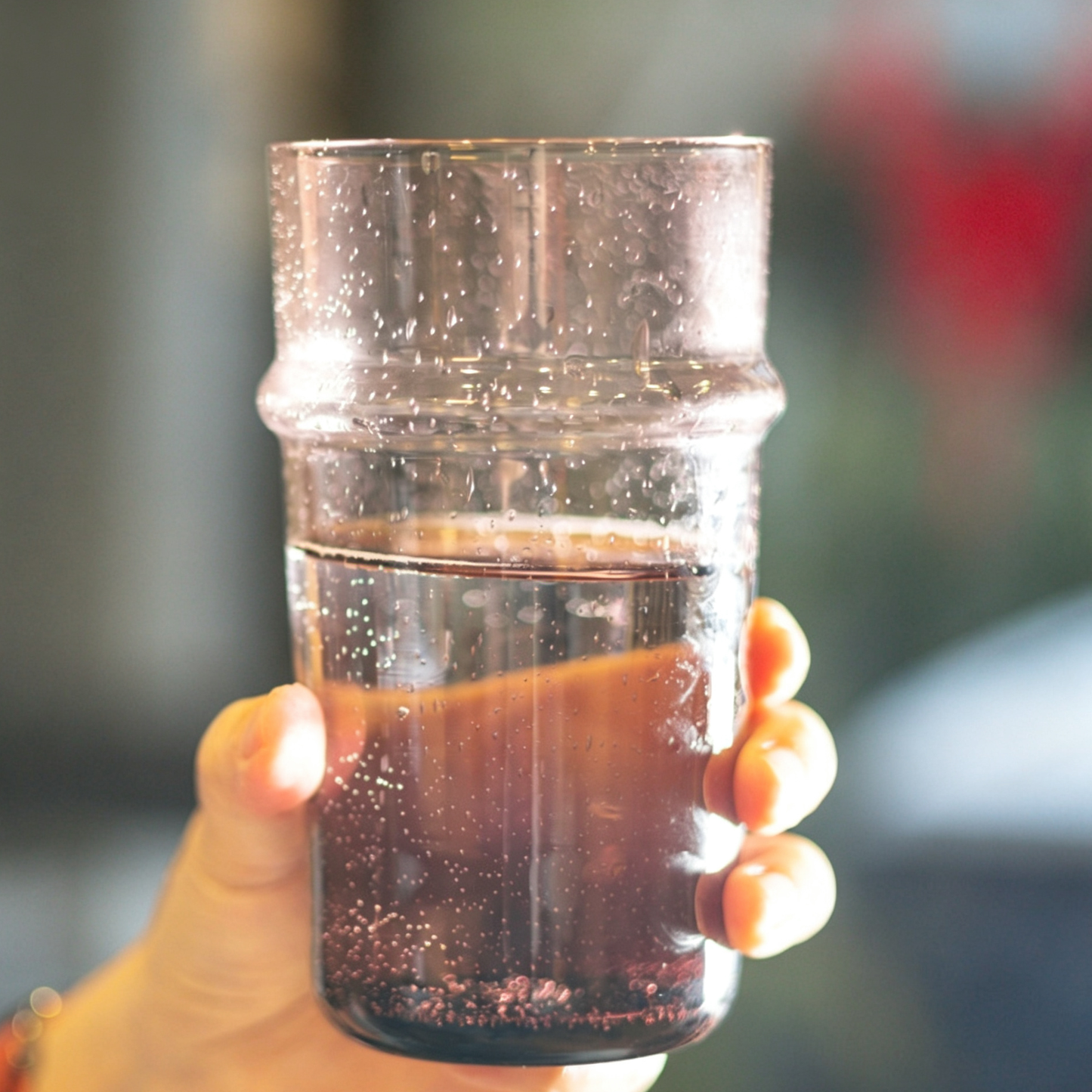Rose Colored Hand Blown Glass Tumbler – Luxury Soda Lime Glass Cup with Custom Logo Option
