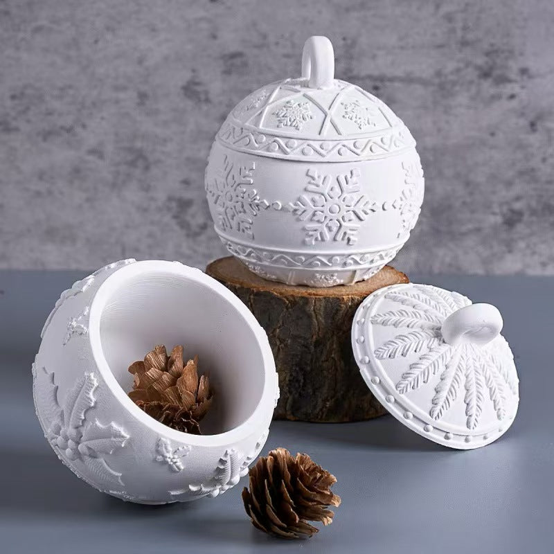 Christmas Bauble Storage Box Silicone Mold DIY Plaster Casting Mold Ornament Shape Craft Mold Holiday Decoration Tool