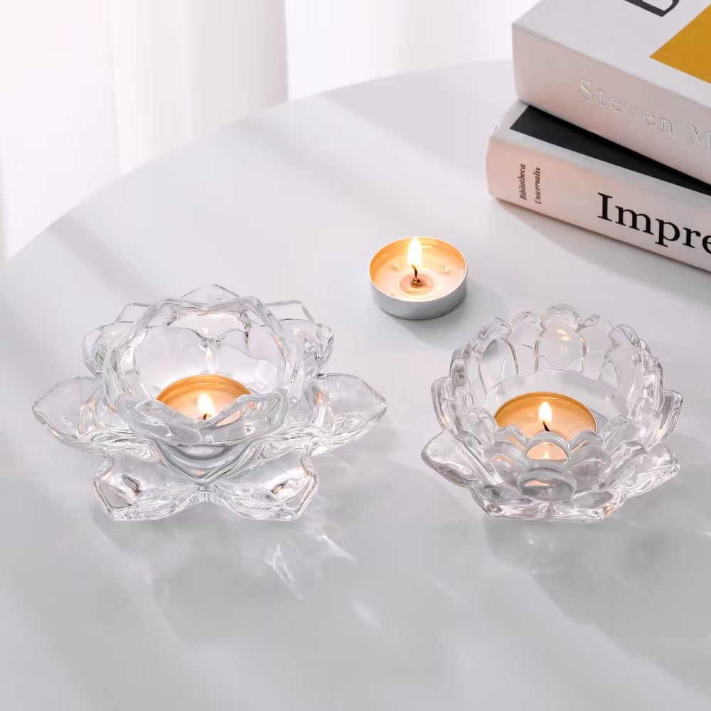 Lotus Glass Candle Holder