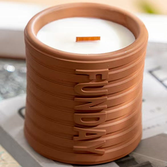 Ribbed Walnut Lid Soy Wax Candle